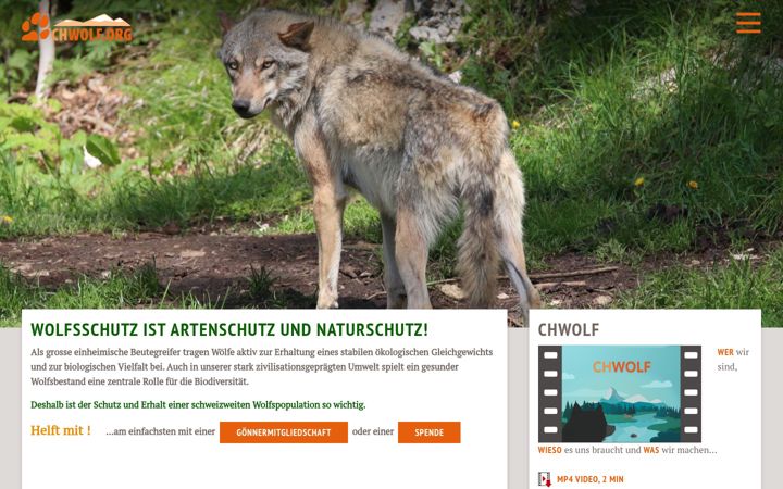 Snímek obrazovky chwolf.org