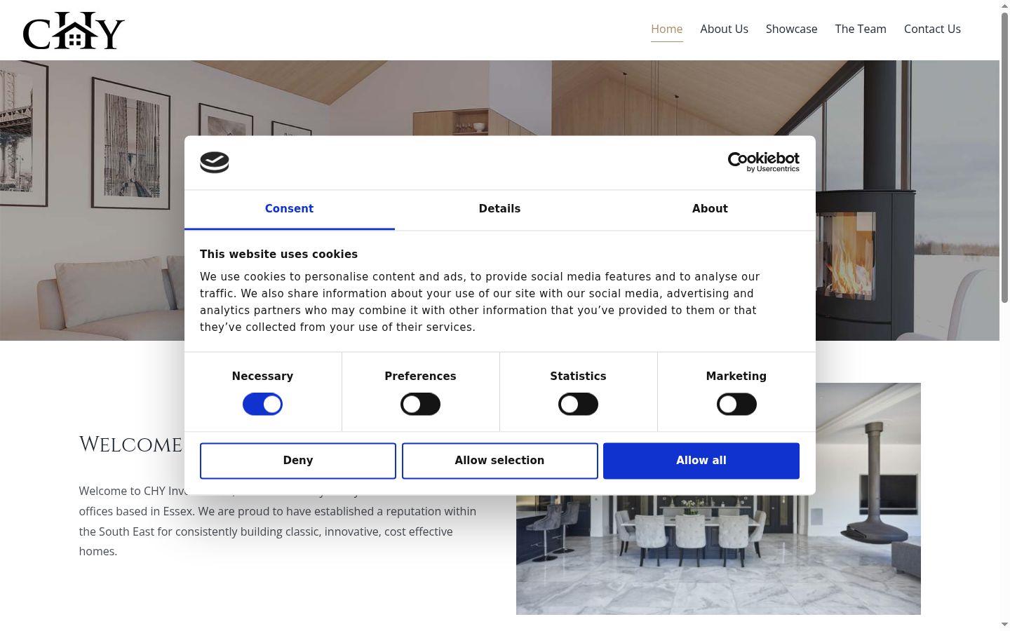 Screenshot of the consent banner shown before any interaction