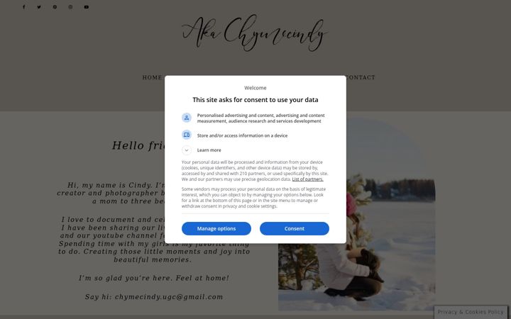 Screenshot of chymecindy.com