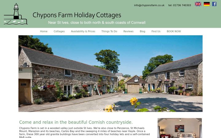 Snímek obrazovky chyponsfarm.co.uk