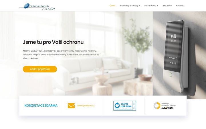Snímek obrazovky chytryalarm.cz