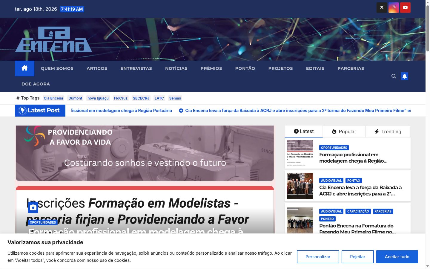 Screenshot tal-banner tal-kunsens muri qabel kwalunkwe interazzjoni