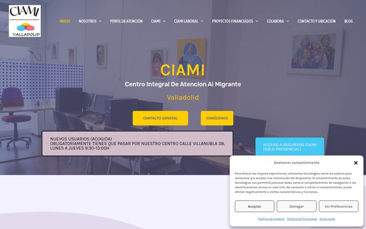 Snímek obrazovky ciamivalladolid.org