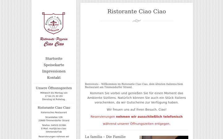 Screenshot of ciao-ciao-timmendorf.de