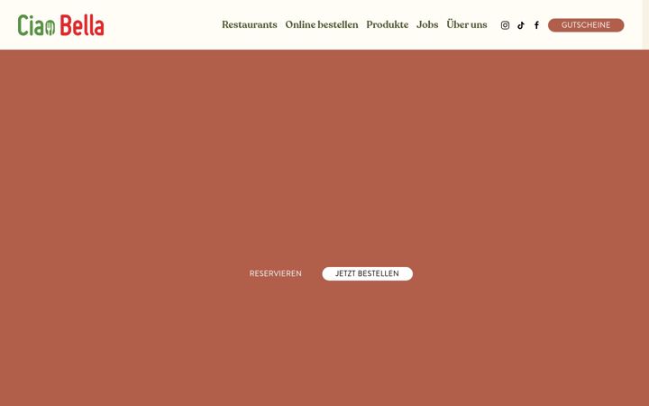 Screenshot of ciaobella-ristoranti.com