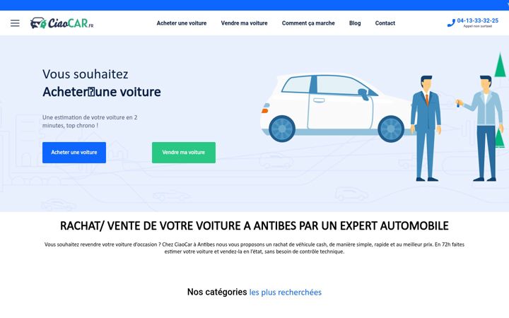 Captura de pantalla de ciaocar.fr