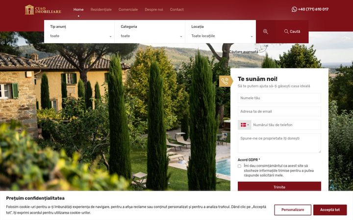 Snímek obrazovky ciaoimobiliare.ro