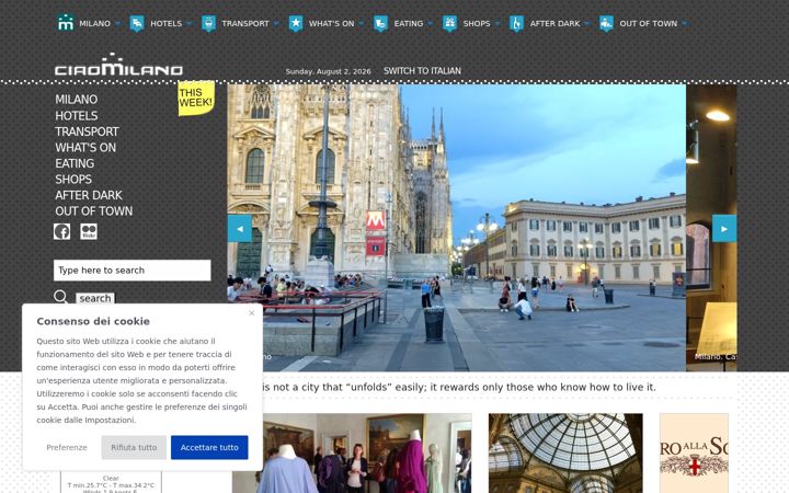 Screenshot of ciaomilano.it