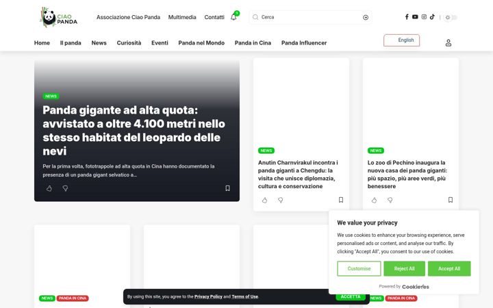Screenshot of ciaopanda.it
