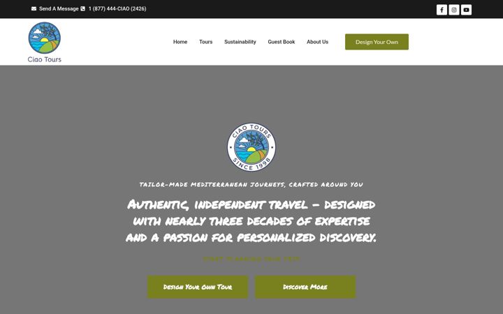 Screenshot of ciaotours.com