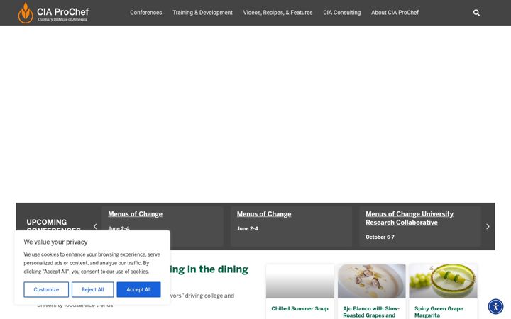 Screenshot of ciaprochef.com