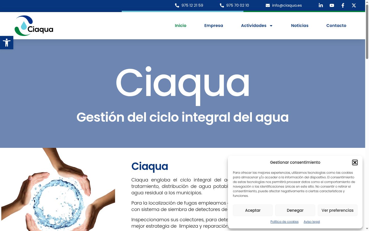 Screenshot del banner di consenso mostrato prima di qualsiasi interazione