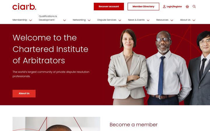 Screenshot of ciarb.org
