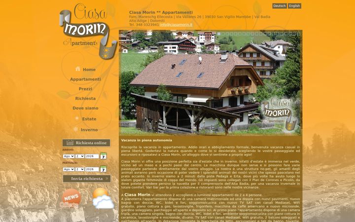 Ekrano kopija ciasamorin.it