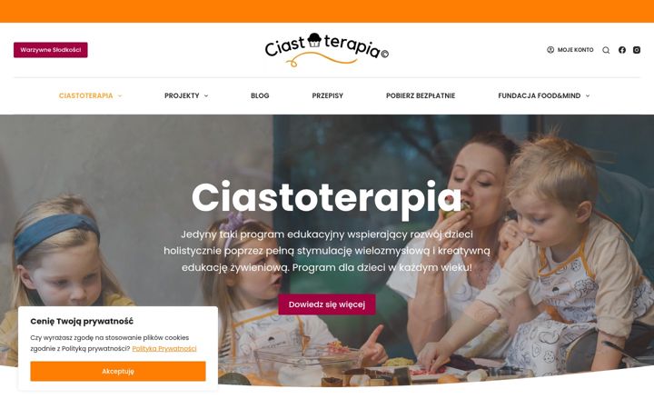 Screenshot stránky ciastoterapia.pl