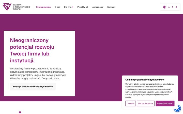 Screenshot stránky cib.szczecin.pl
