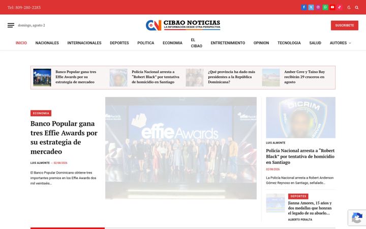 Screenshot of cibaonoticias.com