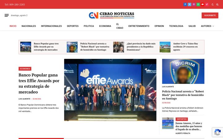 Snímek obrazovky cibaonoticias.net