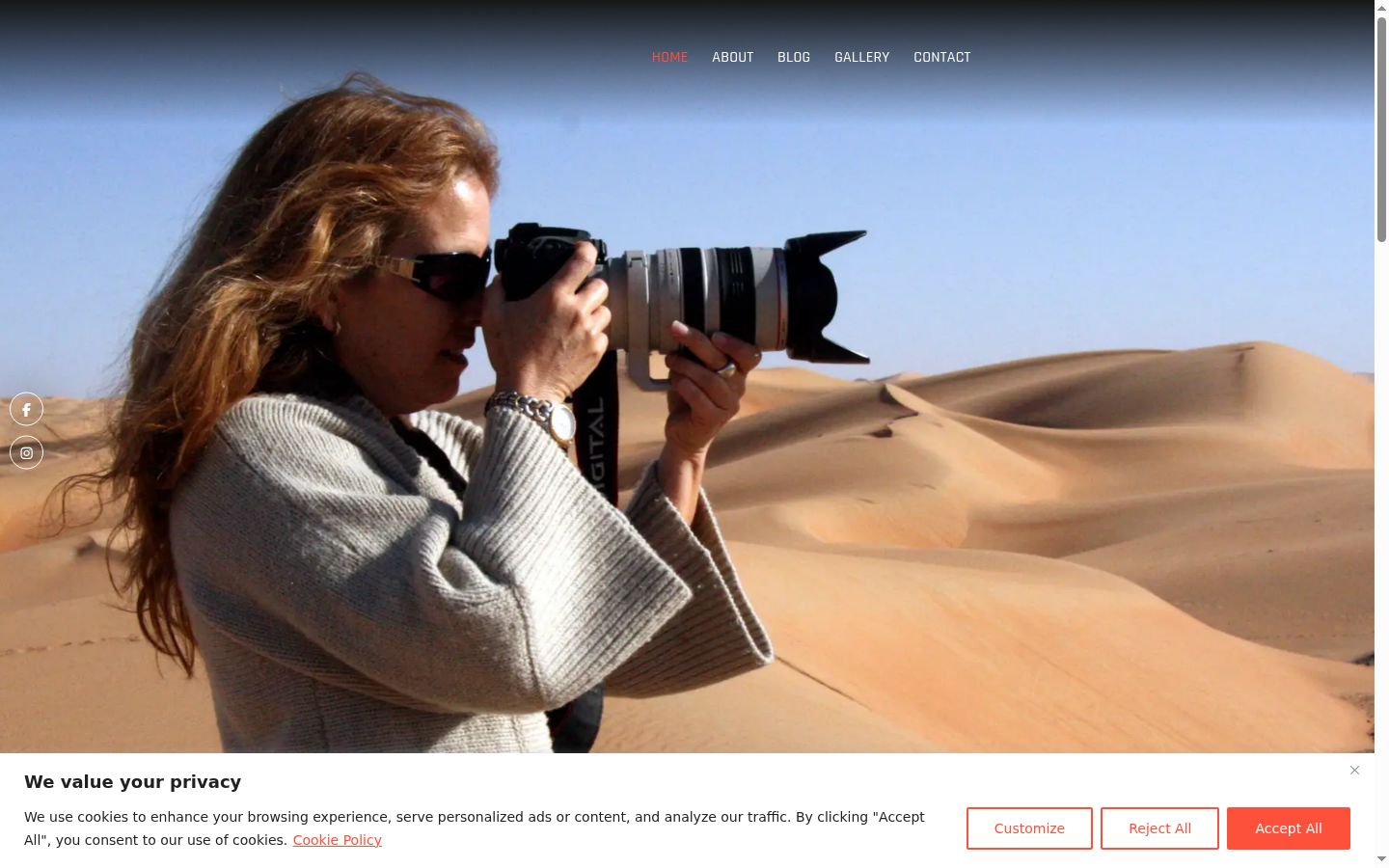 Screenshot of the consent banner shown before any interaction