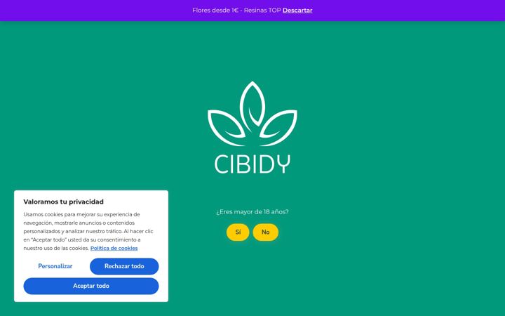 Screenshot di cibidy.es