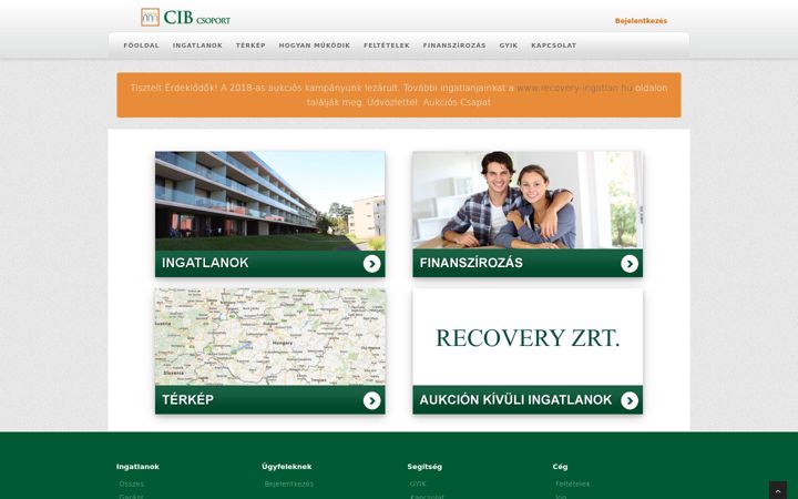 Екранна снимка на cibingatlanaukcio.hu
