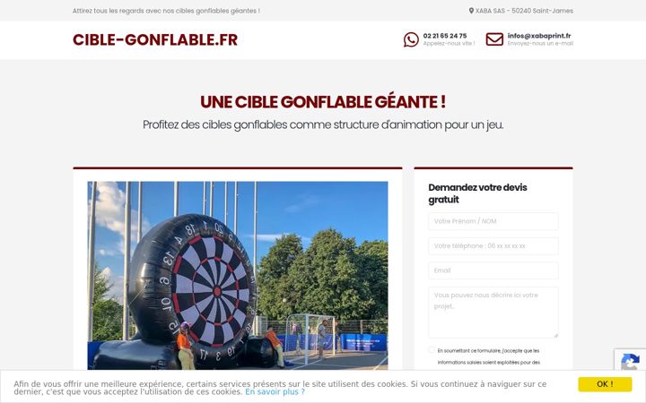 Zrzut ekranu cible-gonflable.fr