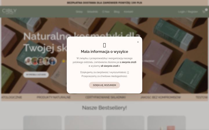 Screenshot stránky cibly.pl