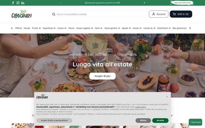 Screenshot of cibocrudo.com