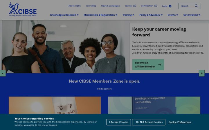Screenshot of cibse.org