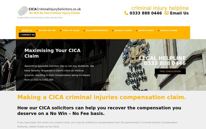 Screenshot von cicacriminalinjurysolicitors.co.uk