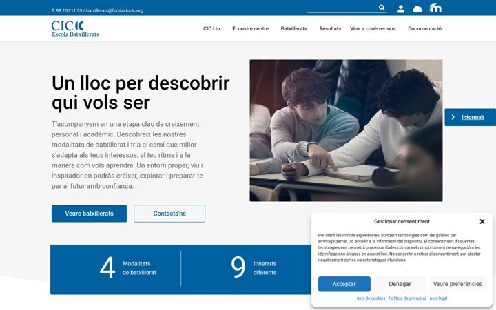 Captură de ecran a cicbatxillerats.org