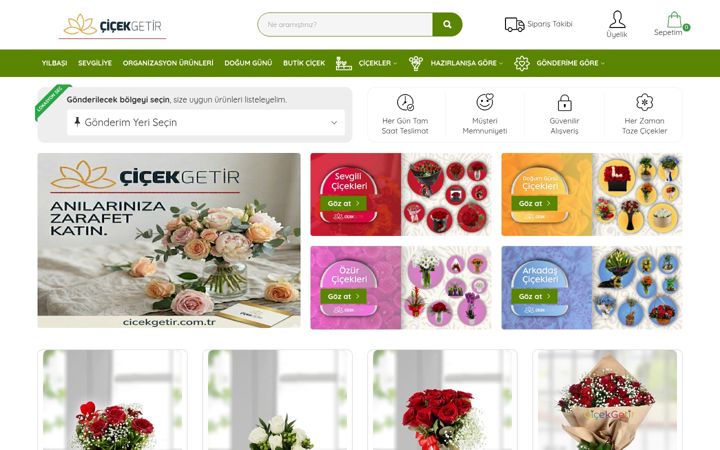 Captura de pantalla de cicekgetir.com.tr