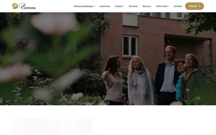 Screenshot του cicerones.nl