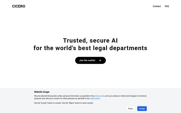 Posnetek zaslona cicerotech.ai