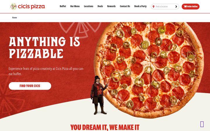 Screenshot of cicis.com
