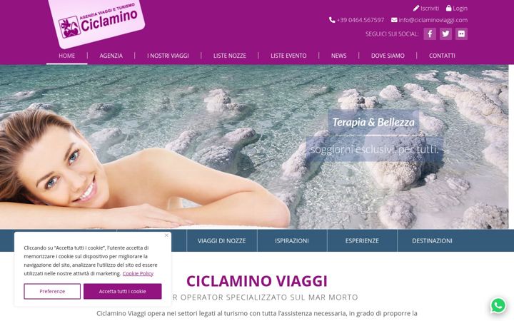 Screenshot of ciclaminoviaggi.com