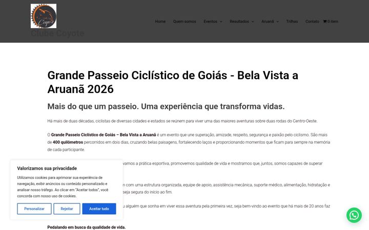 Snímek obrazovky ciclismocoyote.com.br