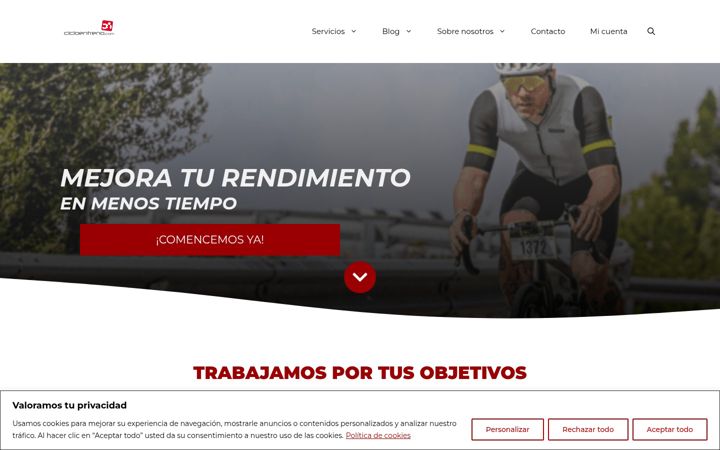 Screenshot of cicloentreno.com
