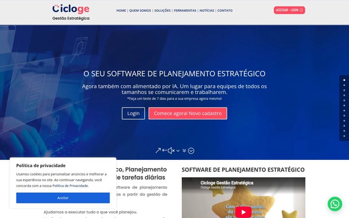 Snímek obrazovky cicloge.com.br
