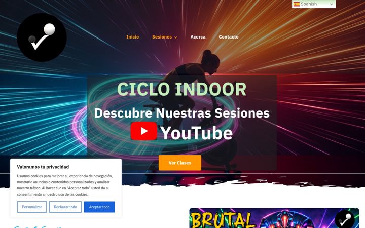 Snímek obrazovky cicloindoor.net