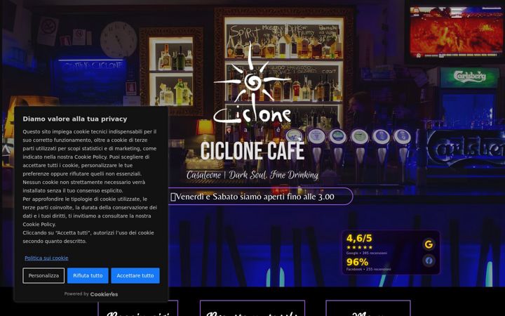 Screenshot of ciclonecafe.it