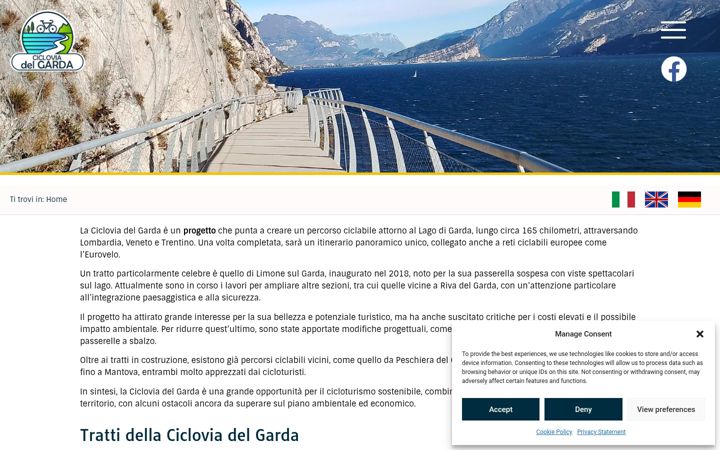 Screenshot of cicloviadelgarda.it