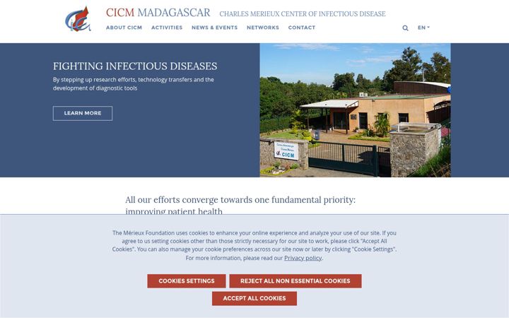 Captură de ecran a cicm-madagascar.org