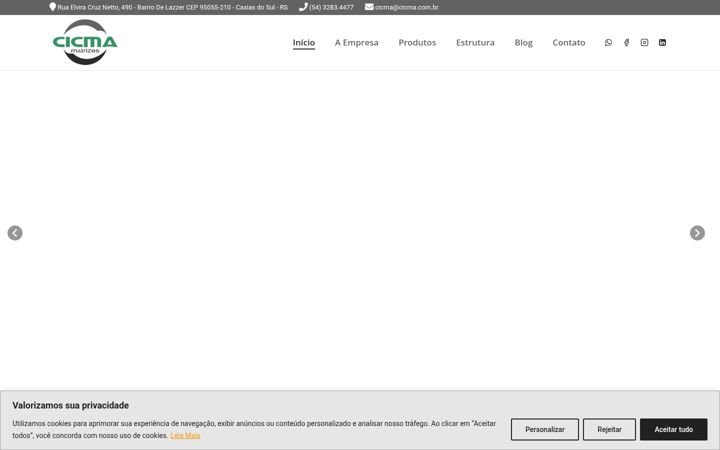 Snímek obrazovky cicma.com.br
