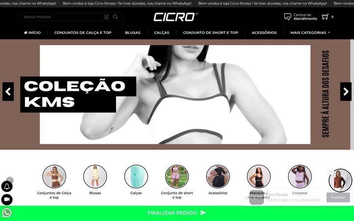 Snímek obrazovky cicrofitness.com.br