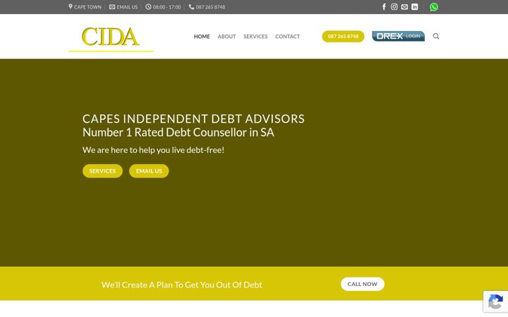 Screenshot of cida.org.za