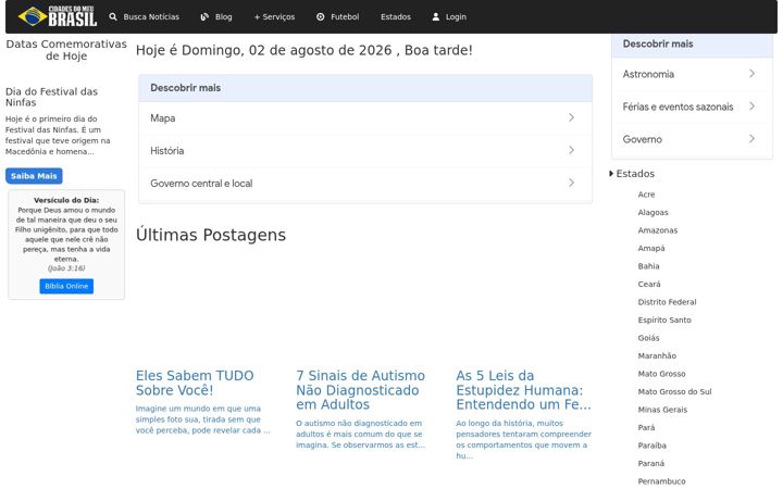Screenshot of cidadesdomeubrasil.com.br