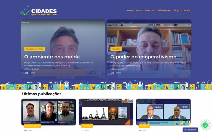 Screenshot of cidadesquesereinventam.com.br