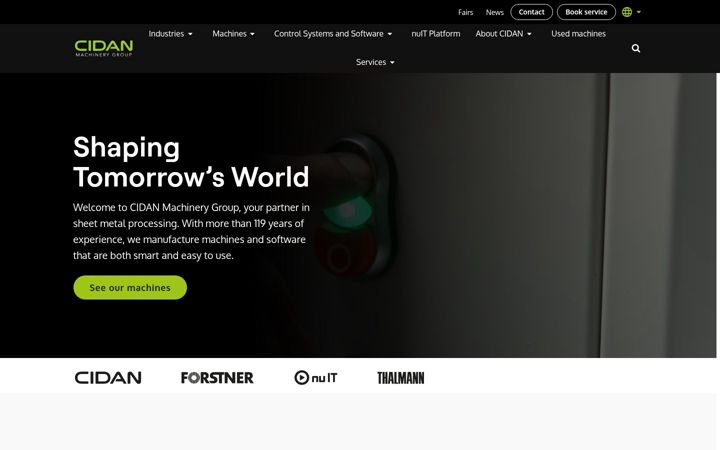 Screenshot of cidanmachinery.com