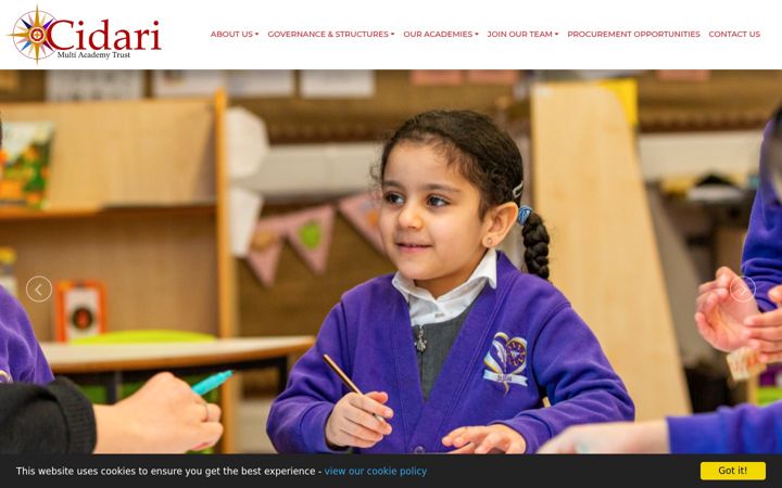 Screenshot of cidarieducation.co.uk